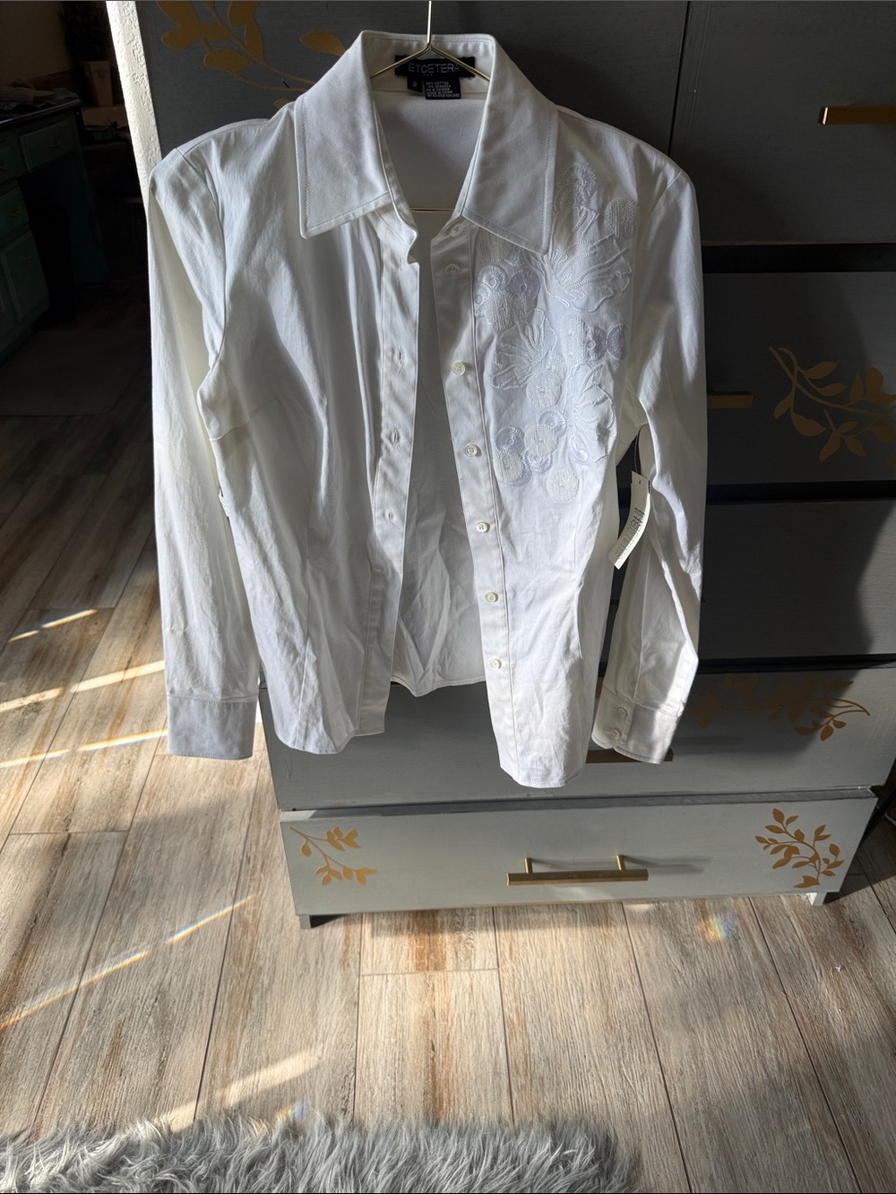 Etcetera White Embroidered Long-Sleeve Dress Shirt